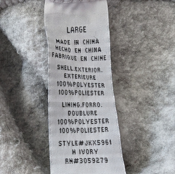 Thread & Supply Quarter Zip Pullover size Large Light Heathered Gray - Picture 9 of 9